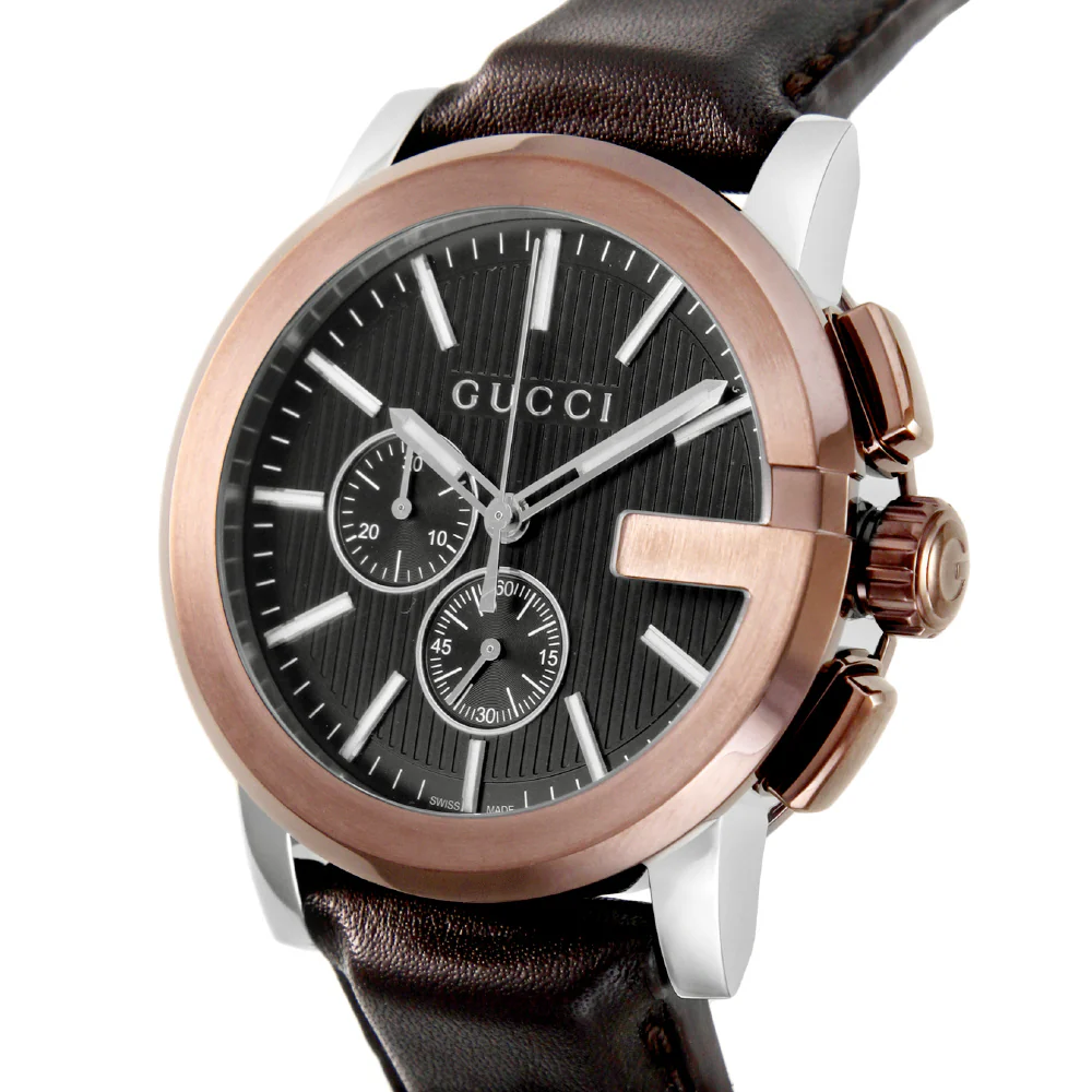 GUCCI YA101202 G-Chrono 2-Year Warranty Black Stainless Steel Chronograph Water Resistant Stylish Design - Image 2