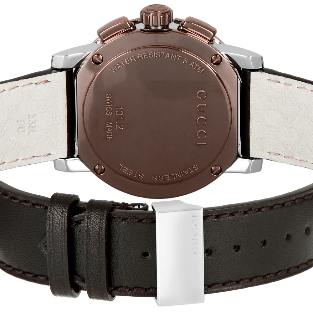 GUCCI YA101202 G-Chrono 2-Year Warranty Black Stainless Steel Chronograph Water Resistant Stylish Design - Image 3