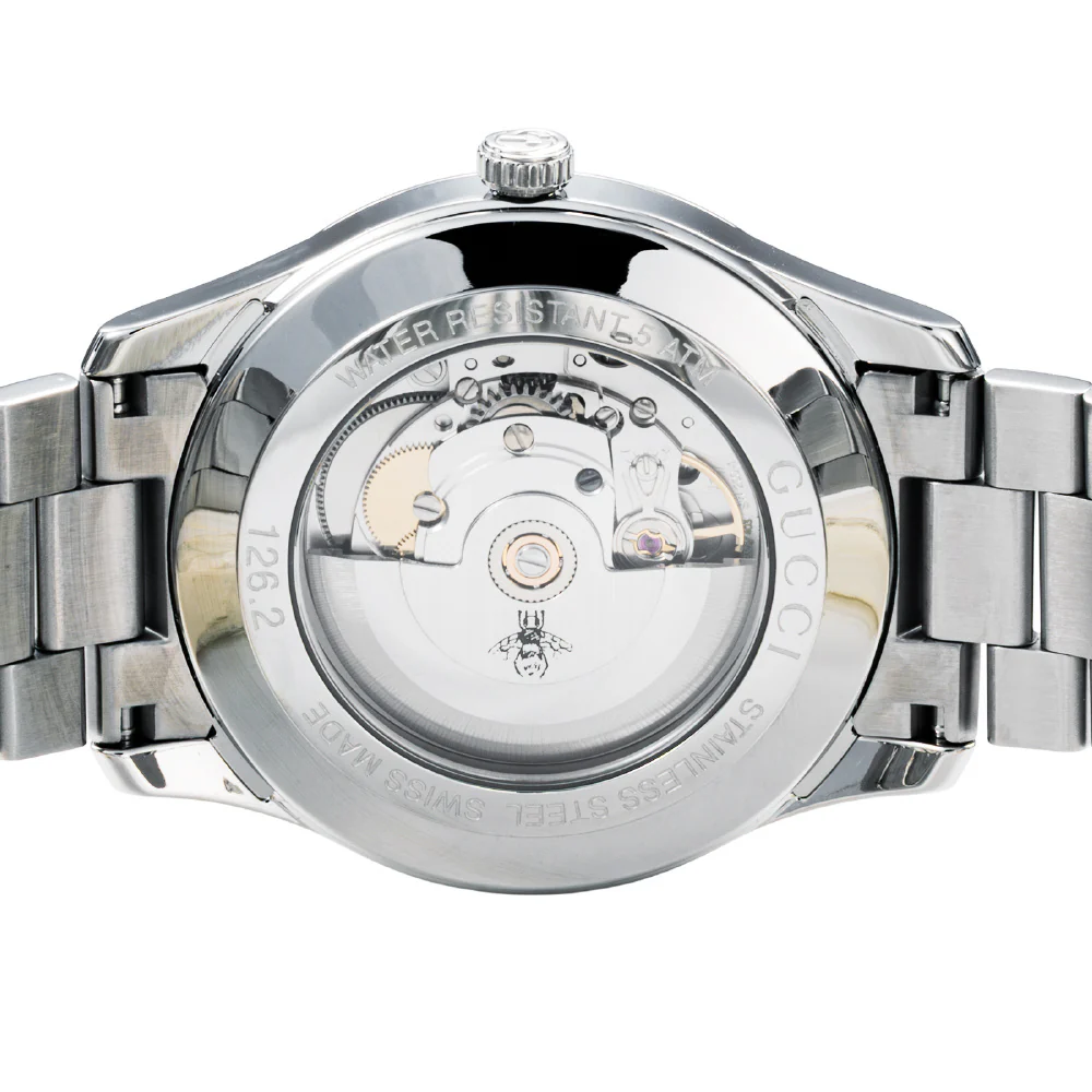 GUCCI YA126283 G-Timeless Black Stainless Steel Swiss Movement 2-Year Warranty Elegant Design - Image 4