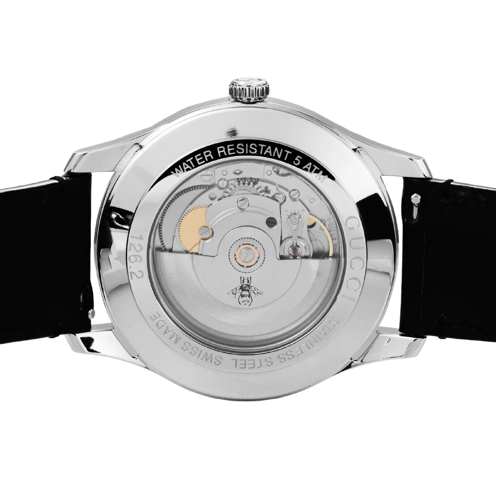 GUCCI YA126286 G-Timeless 2-Year Warranty Black Stainless Steel Quartz Watch Elegant Design - Image 5