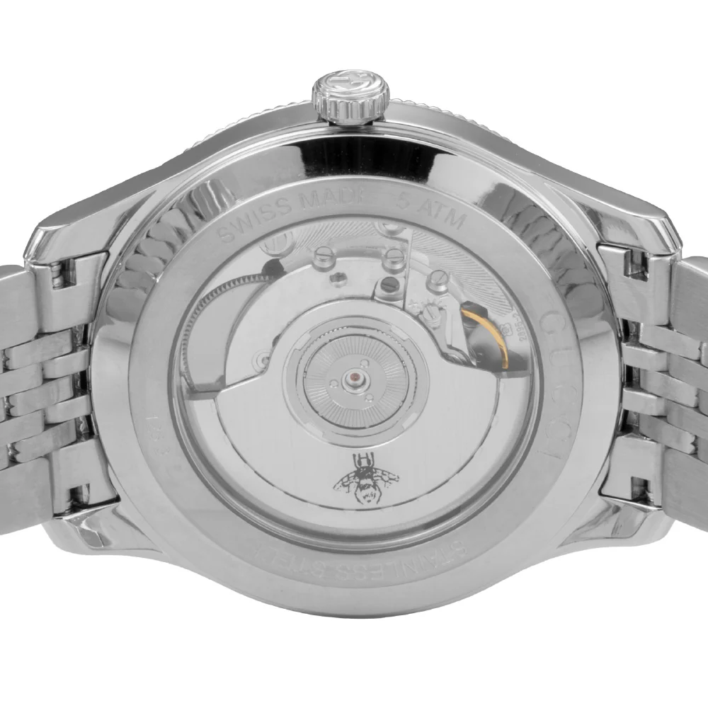 GUCCI YA126353 G-Timeless Grey Stainless Steel Automatic Watch 2-Year Warranty Elegant Design - Image 5
