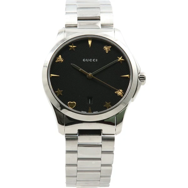 GUCCI YA1264029 Ladies G Timeless Black Watch with Swiss Quartz Movement, Elegant Design and Water Resistance for Everyday Luxury