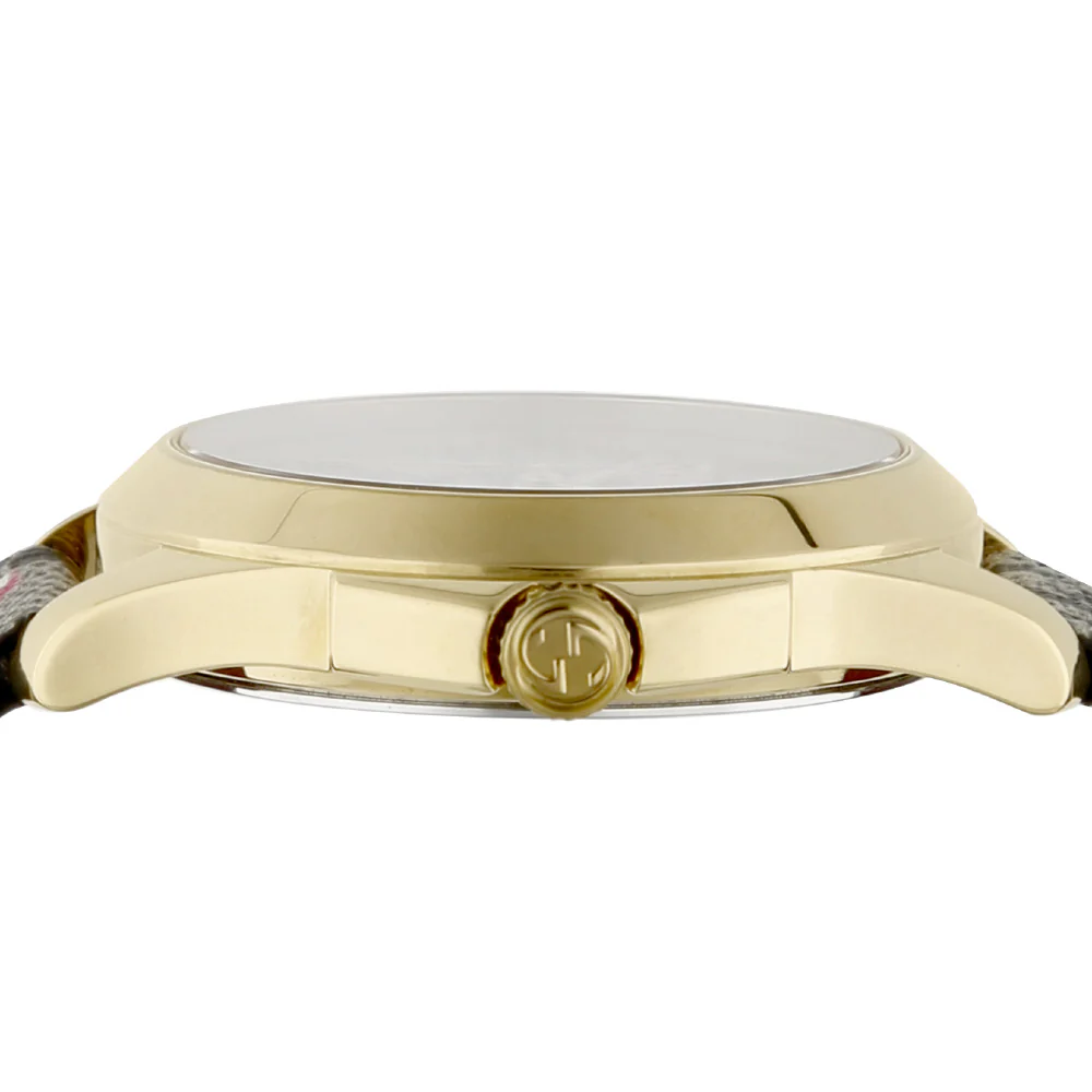 GUCCI YA1264038 G-Timeless Brown Leather Strap Swiss Movement 2-Year Warranty Luxury Watch - Image 2