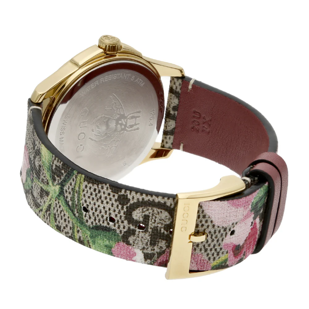GUCCI YA1264038 G-Timeless Brown Leather Strap Swiss Movement 2-Year Warranty Luxury Watch - Image 3