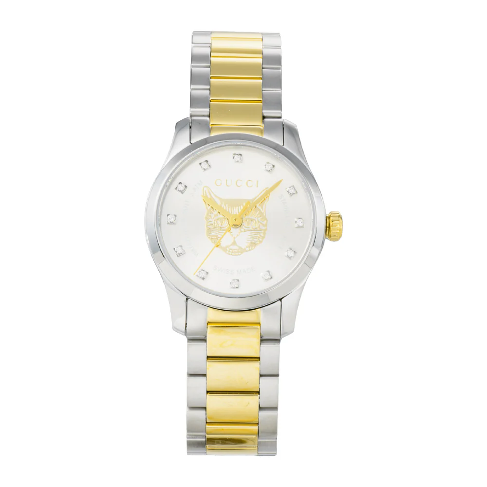 GUCCI YA1265016 G-Timeless Silver Watch 2-Year Warranty Elegant Design Swiss Movement