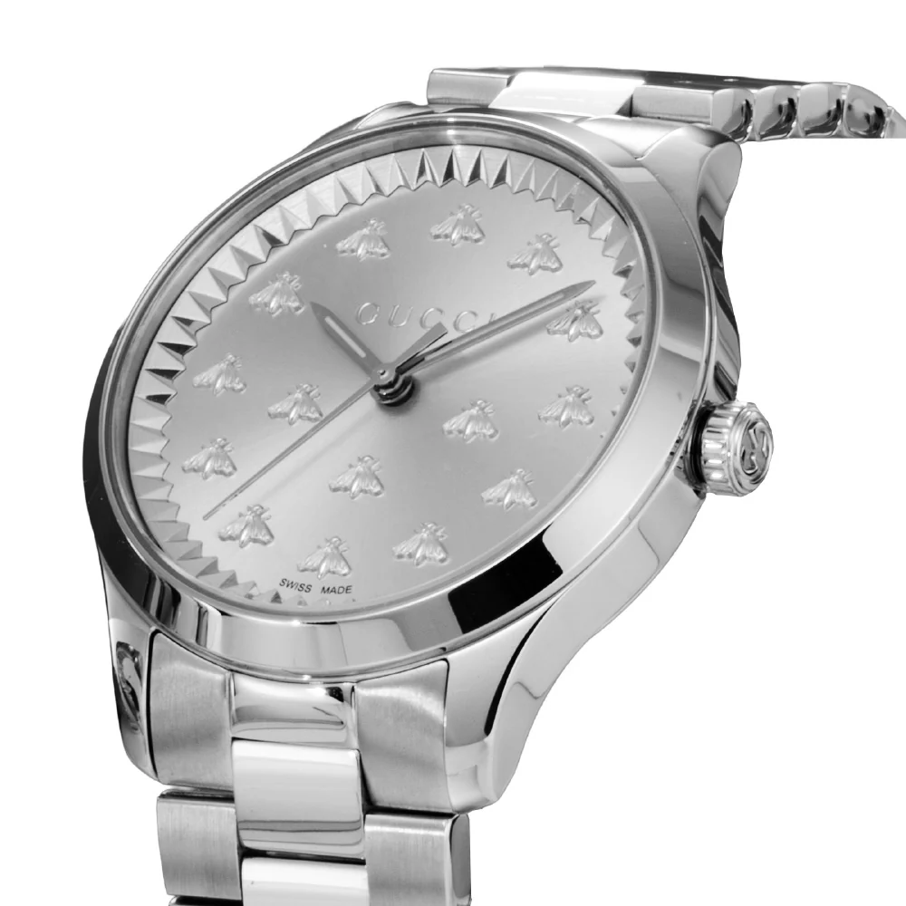 GUCCI YA1265031 G-Timeless Silver Stainless Steel Elegant Design 2-Year Warranty Classic Style - Image 2
