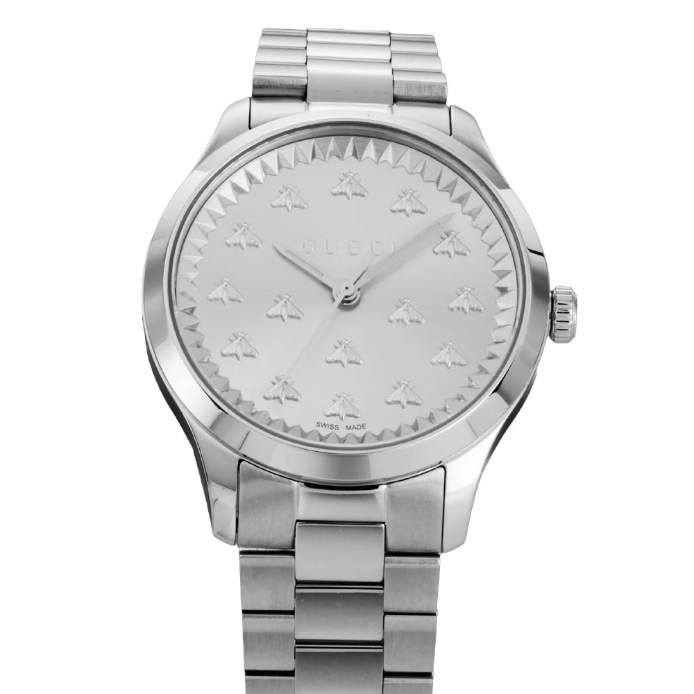 GUCCI YA1265031 G-Timeless Silver Stainless Steel Elegant Design 2-Year Warranty Classic Style - Image 3