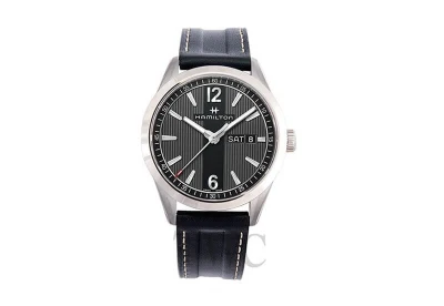 HAMILTON H43311735 HAMILTON BROADWAY Day Date Quartz 40mm Black Calf Leather Watch [Parallel Import]
