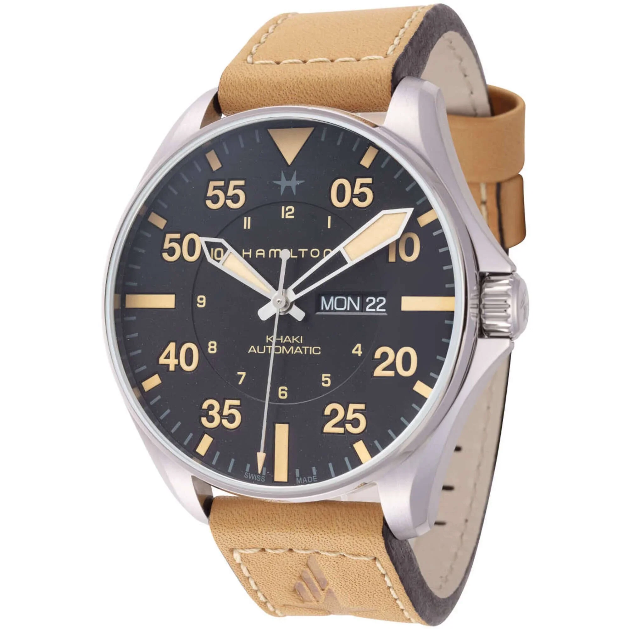 Hamilton H64725531 Khaki Aviation Pilot Day Date Auto
