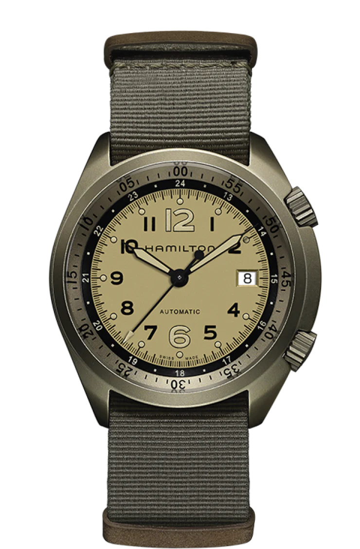 Hamilton H80435895 Khaki Aviation Pilot Pioneer Aluminium Auto - Image 5