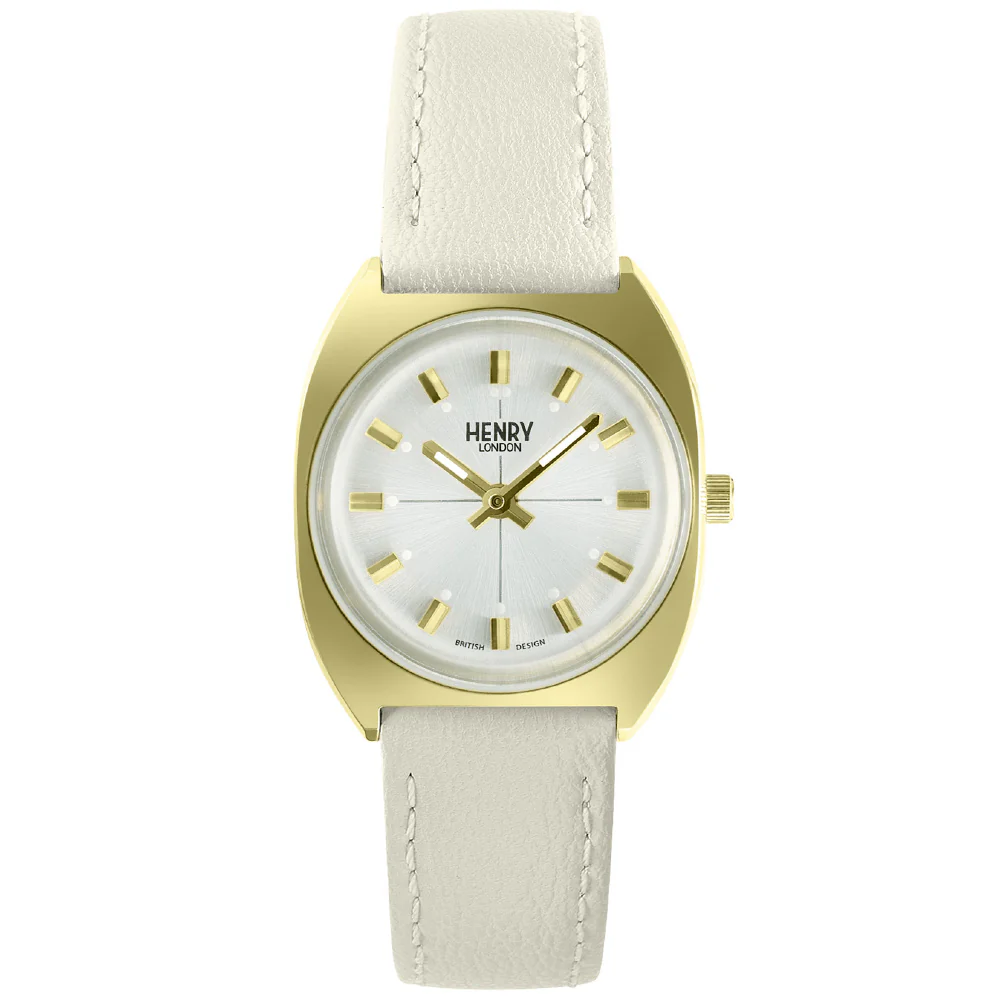 HENRY LONDON HL28 S 0450 AL Elegant Apple Leather Watch with 2 Year Warranty, Timeless Silver Finish and Comfortable Fit