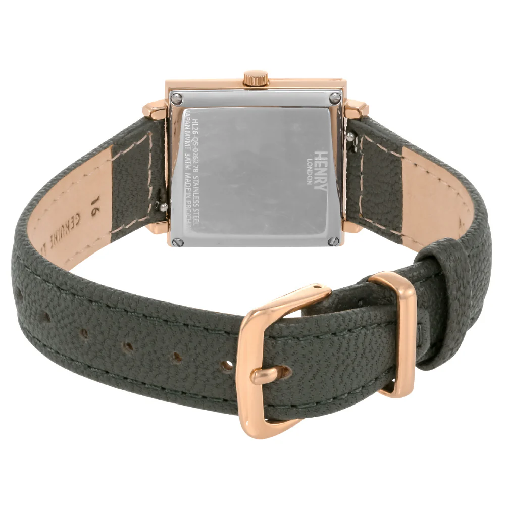 HL26QS0262 Heritage Square 2-Year Warranty Grey Elegant Design Water Resistant Stylish Timepiece - Image 3