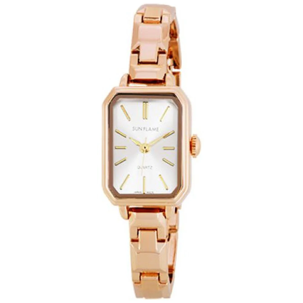 JF4D0004-PG Fashion Watch Made in Japan Square Design Pink Gold Elegant Style Water Resistant