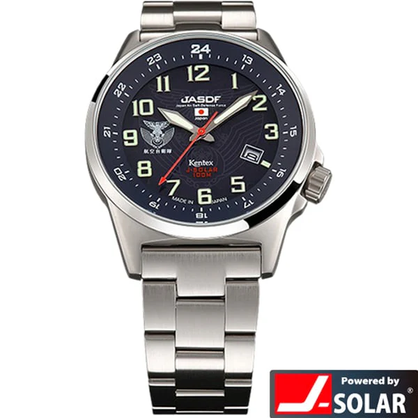 Kentex S715M-05 Solar Powered Military Style Watch Water Resistant Durable Design Classic Black Finish