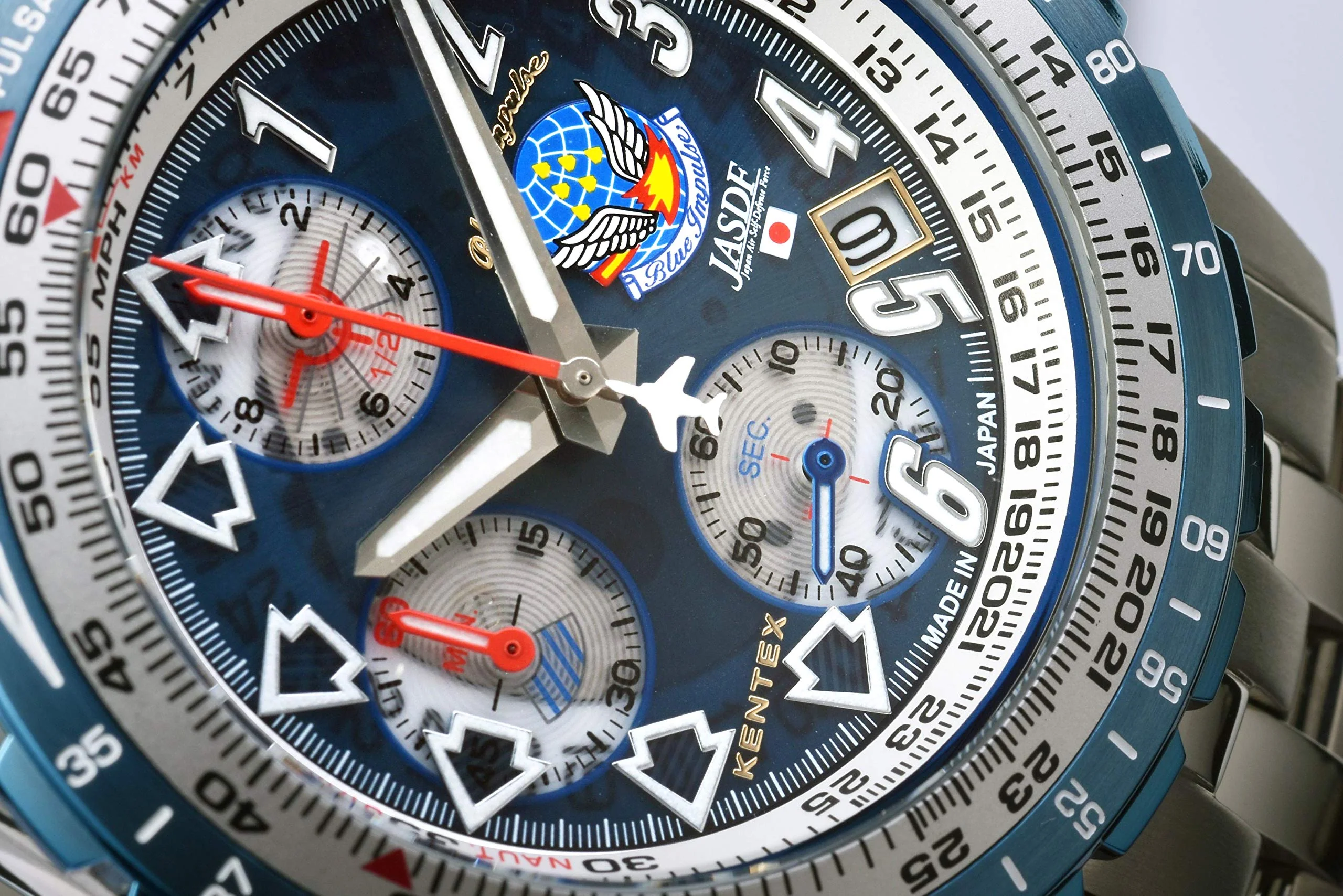 KENTEX S793M-01 Blue Impulse Chronograph Men's Watch - Image 2