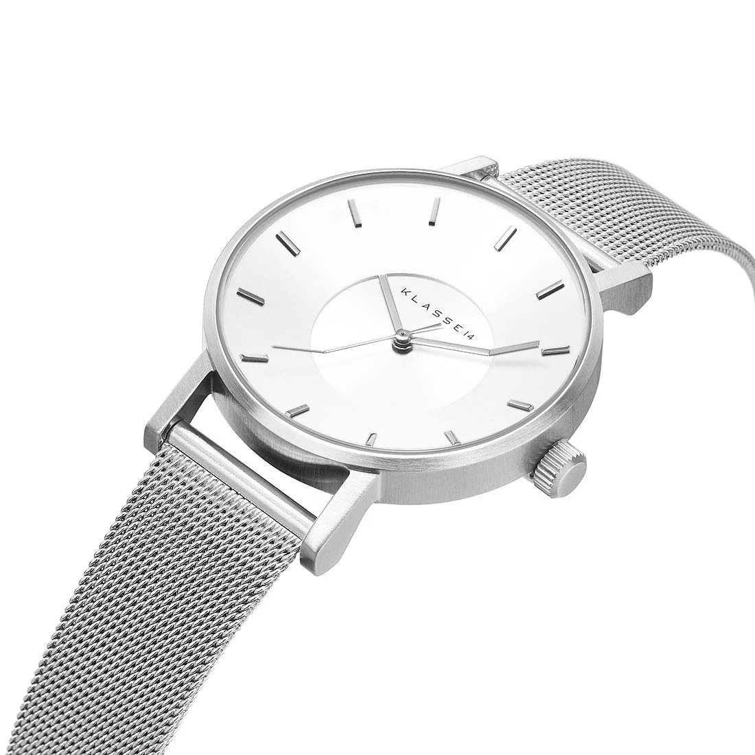 KLASSE14 Volare WVO19SR005W Silver White Mesh Watch - Image 3