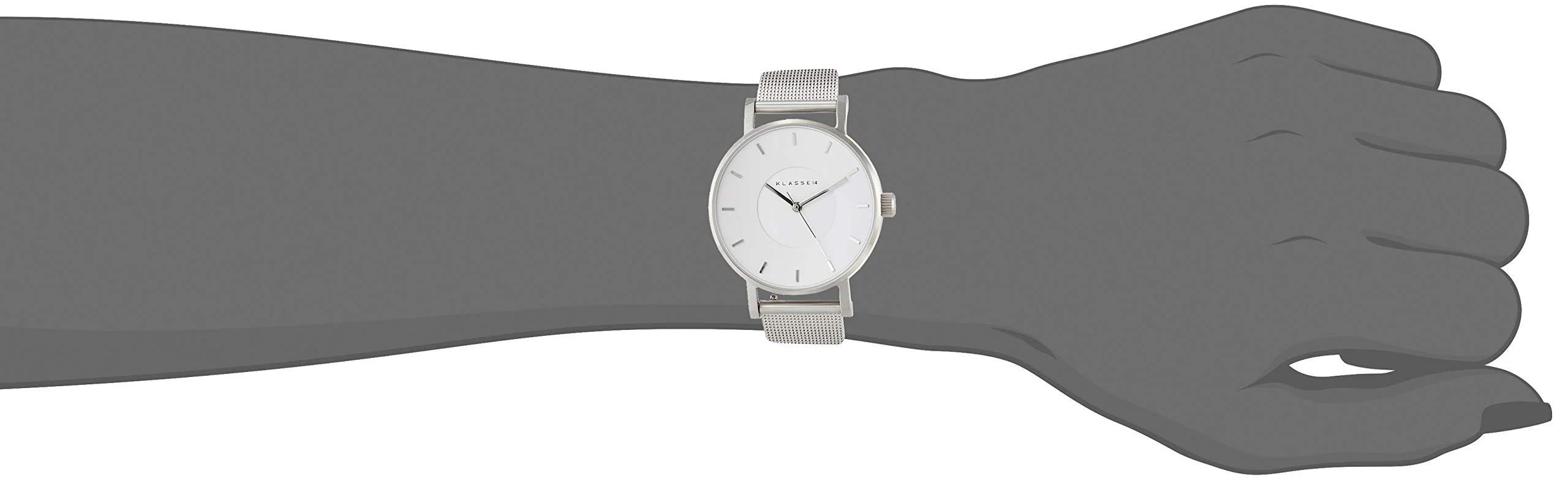 KLASSE14 Volare WVO19SR005W Silver White Mesh Watch - Image 6