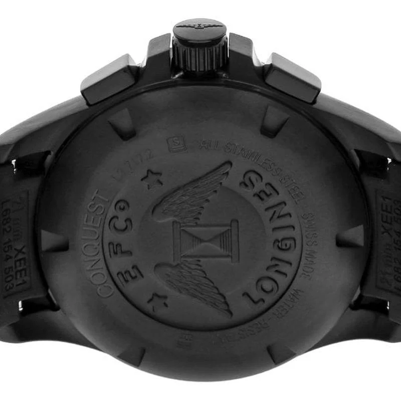 Longines L3.717.2.56.9 Conquest V.H.P. Quartz Men's Black Watch - Image 4