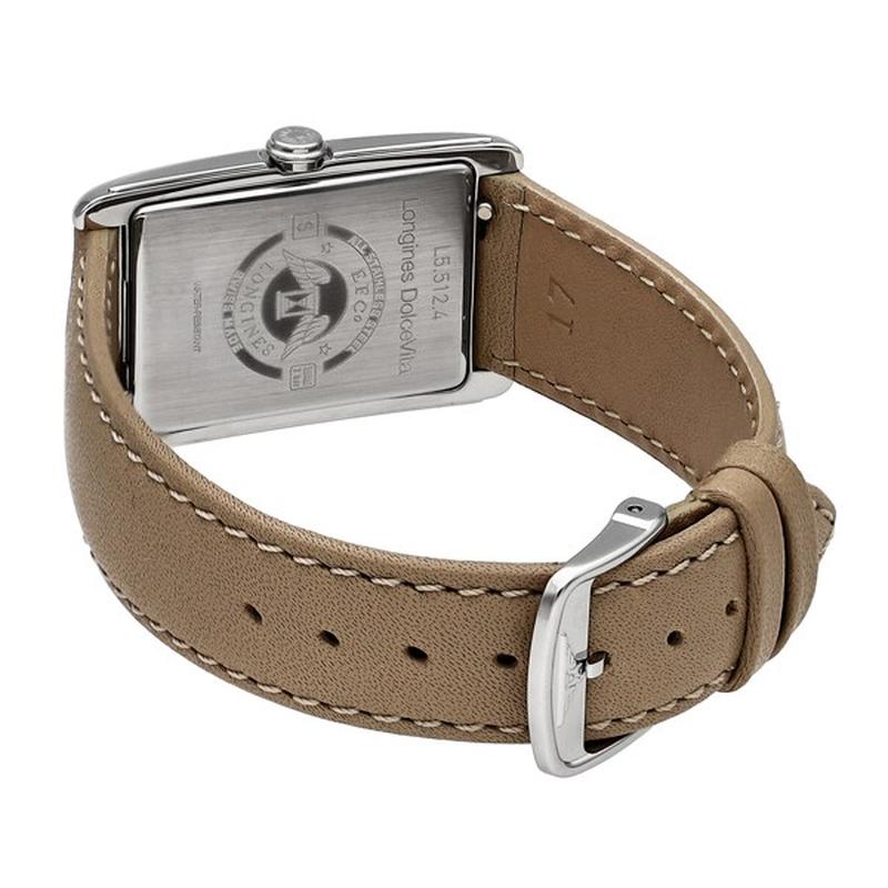 Longines L5.512.4.11.7 DolceVita Quartz Women's Beige Leather Watch - Image 4