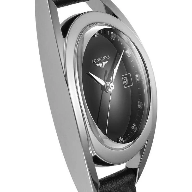 Longines L6.137.4.57.0 Equestrian Automatic Men's Black Leather Watch - Image 2