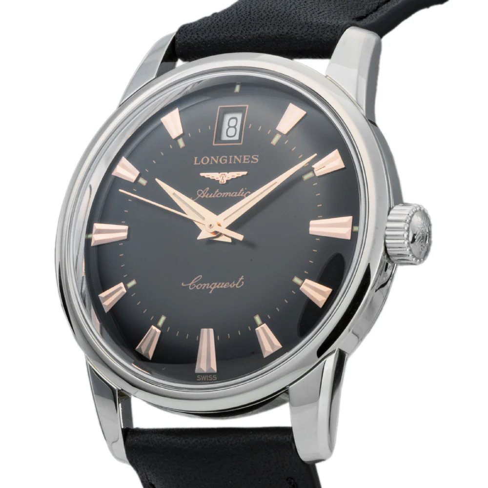 LONGINES L1.611.4.52.2 Conquest Heritage 5-Year Warranty Black Dial Swiss Automatic Stainless Steel - Image 2