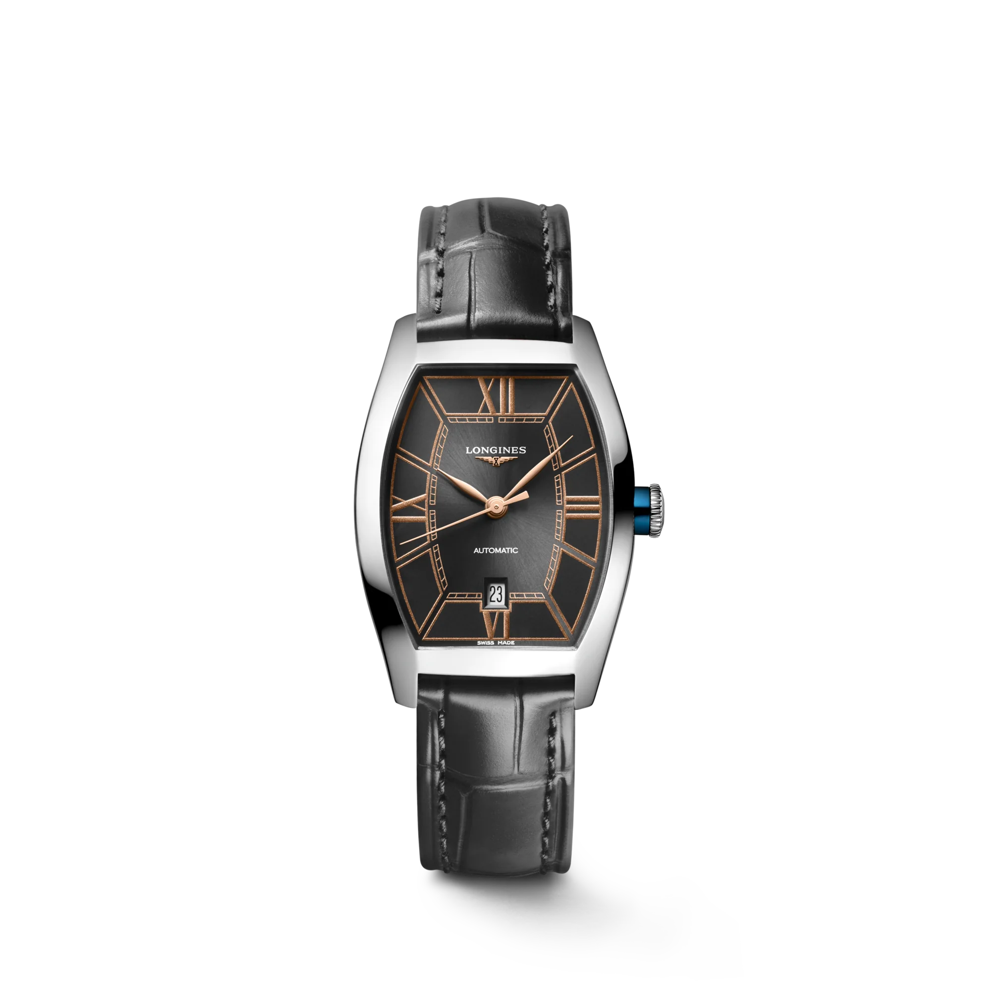 LONGINES L2.142.4.56.2 Elegant Design 5-Year Warranty Black Dial Swiss Movement