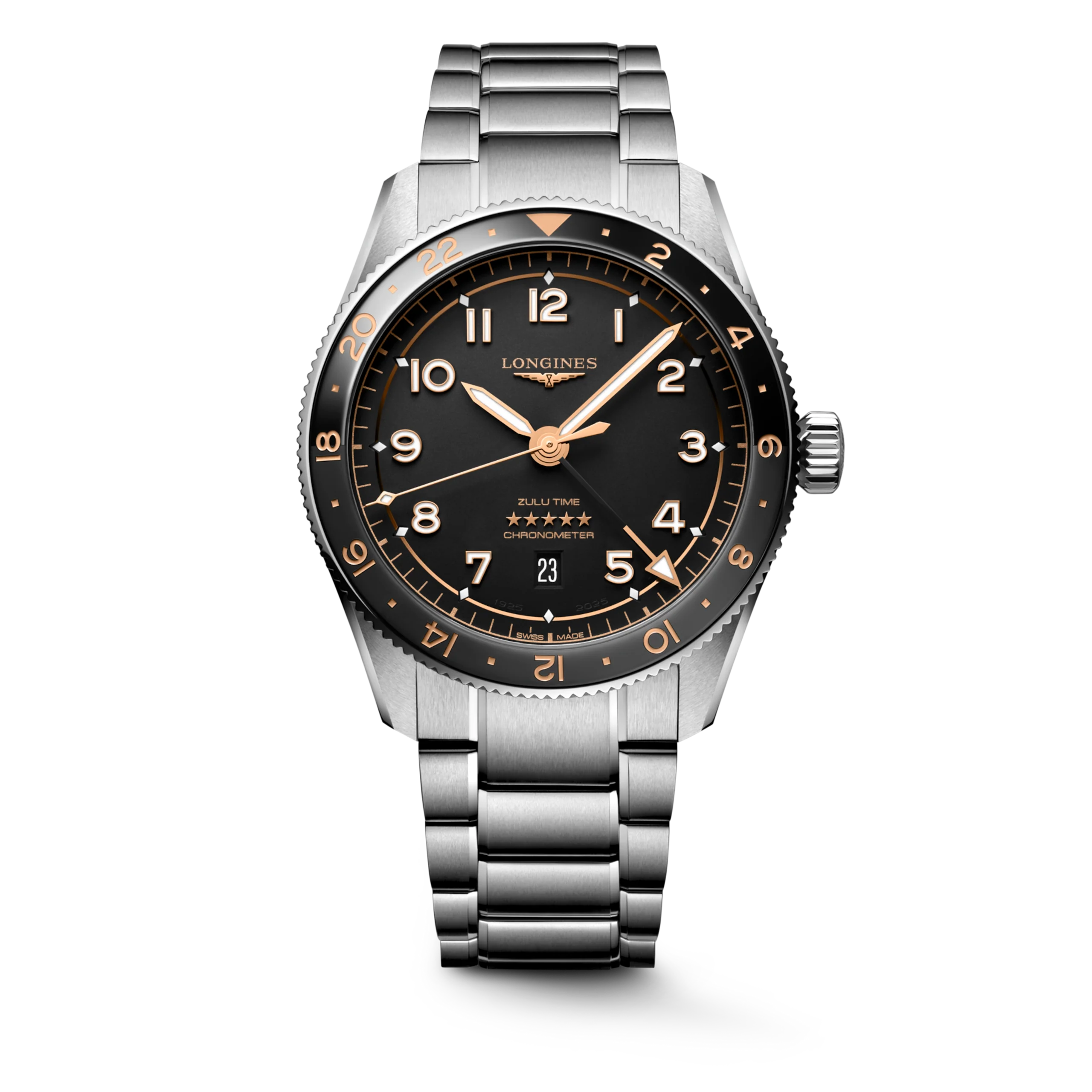 Longines L3.812.4.50.6 Spirit Automatic Men's Stainless Steel 42mm Watch