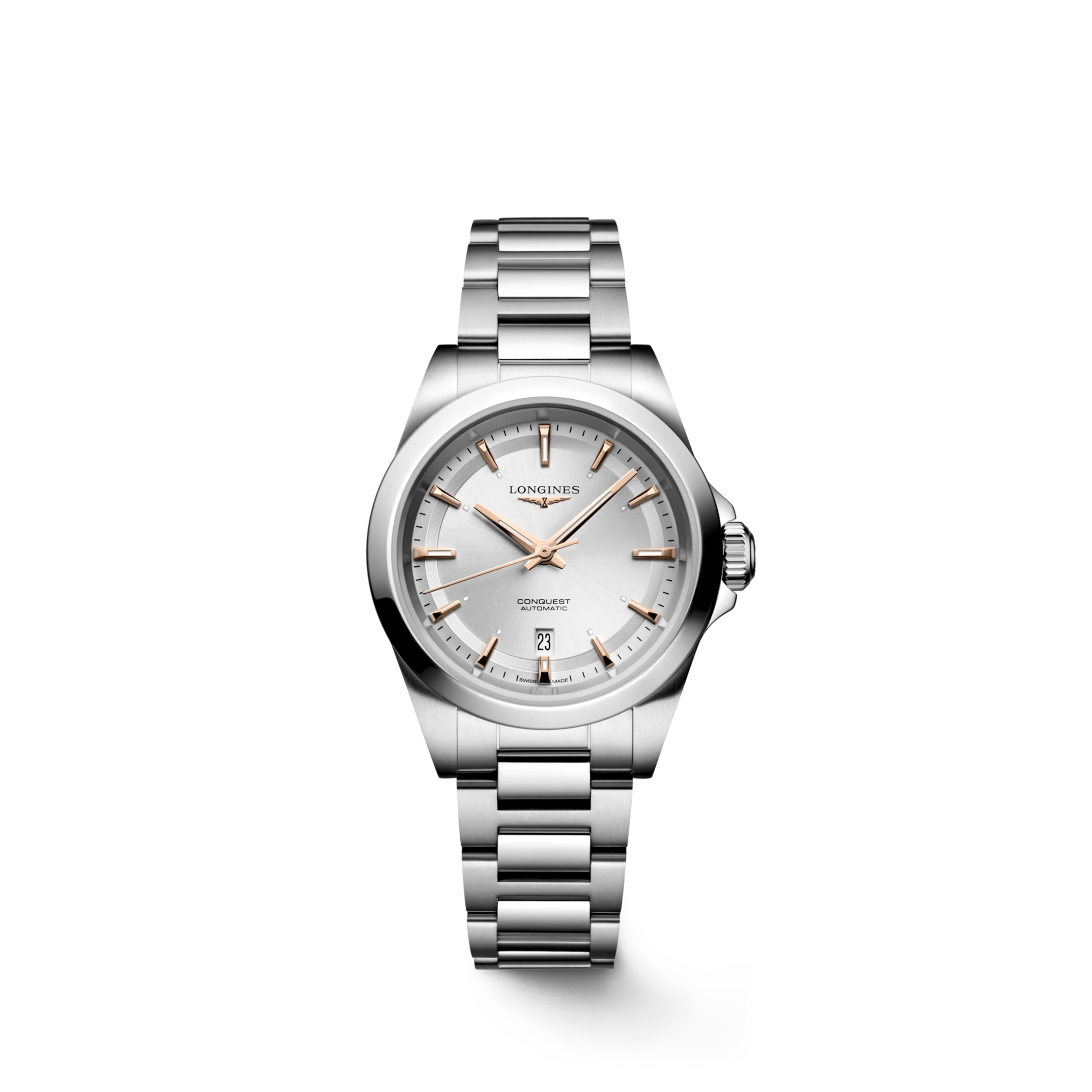 LONGINES L3.320.4.72.6 Elegant Swiss Automatic Watch Stainless Steel Case Sapphire Crystal Water Resistant