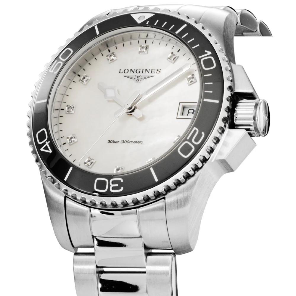 LONGINES L3.370.4.87.6 Hydro Conquest 2-Year Warranty White Pearl Dial Swiss Automatic Watch - Image 2