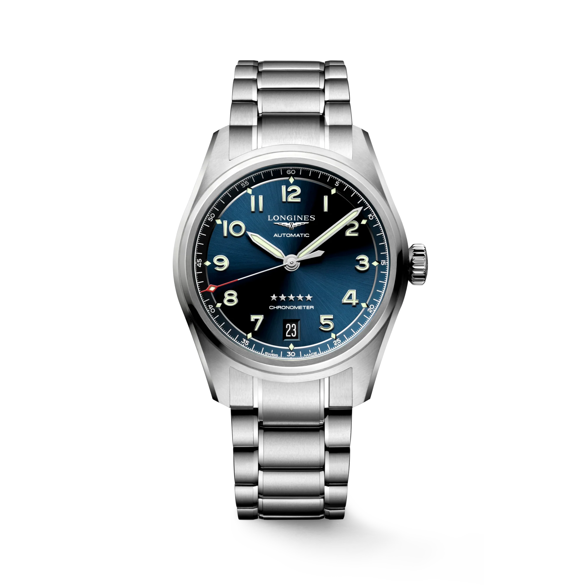LONGINES L3.410.4.93.6 Elegant Swiss Automatic Watch with Sapphire Crystal Chronograph Function Leather Strap