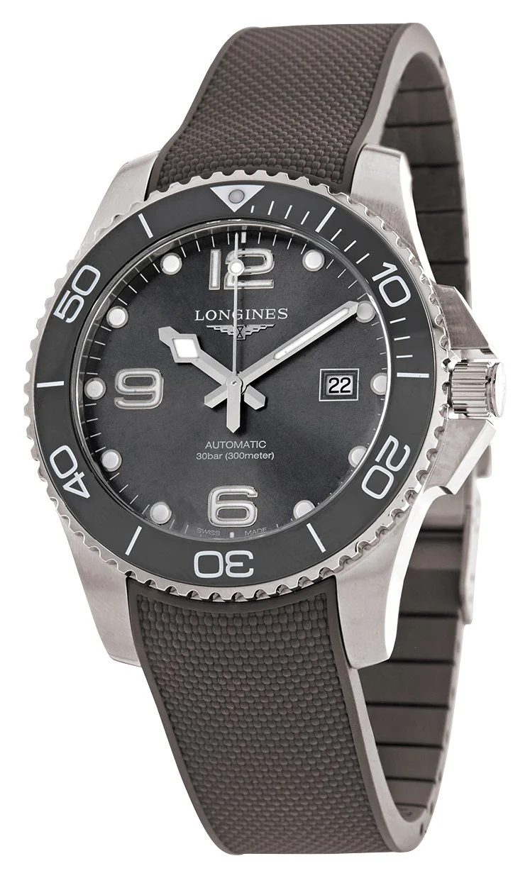 LONGINES L37824769 Hydro Conquest 5-Year Warranty Gray Stainless Steel Automatic Watch Water Resistant 300m