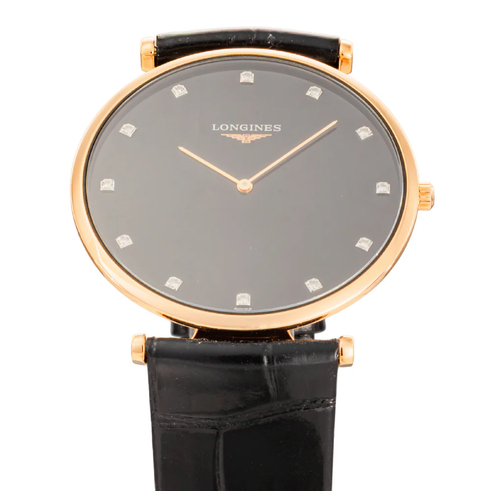 Longines L47661572 Classic Elegance Quartz Men's Black Dial Swiss Movement Watch - Image 3
