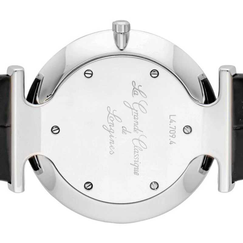 Longines L4.709.4.51.2 La Grande Classique Quartz Men's Black Leather Watch - Image 5