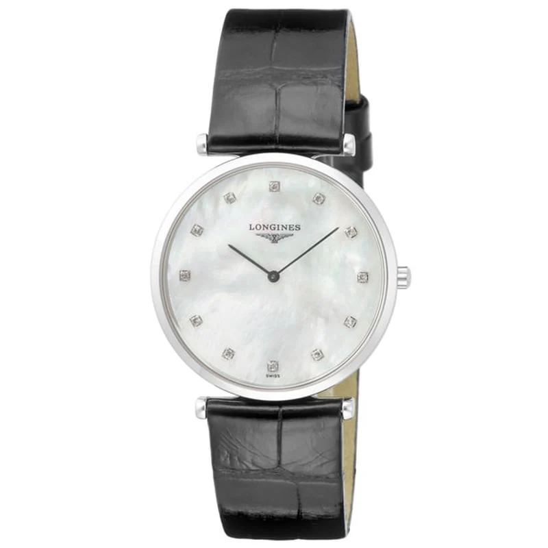 Longines Men's Alligator Strap Watch Parallel Import with 2-Year Warranty L4.709.4.88.2