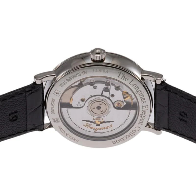 Longines Men's Leather Band Parallel Imported Watch with 2-Year Warranty L4.810.4.11.2 - Image 4
