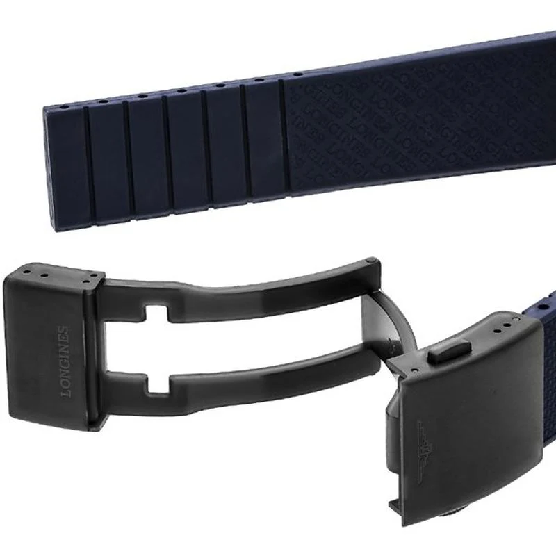 Longines Men's Rubber Strap Parallel Import with 2-Year Warranty L3.717.2.96.9 - Image 5