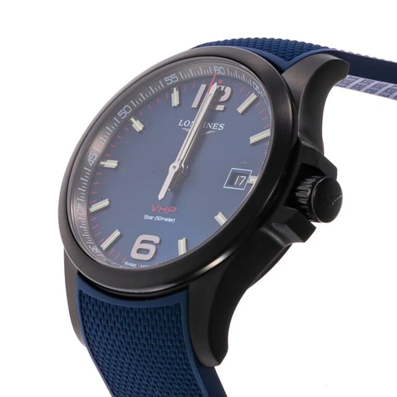 Longines Men's Rubber Strap Parallel Import with 2-Year Warranty L3.726.2.96.9 - Image 2