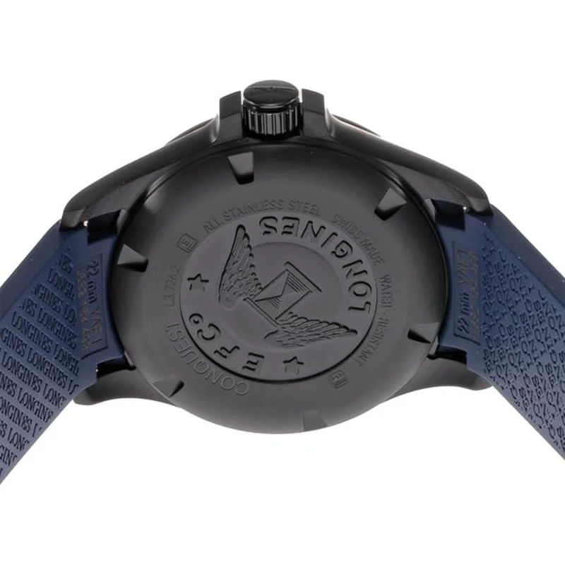 Longines Men's Rubber Strap Parallel Import with 2-Year Warranty L3.726.2.96.9 - Image 4