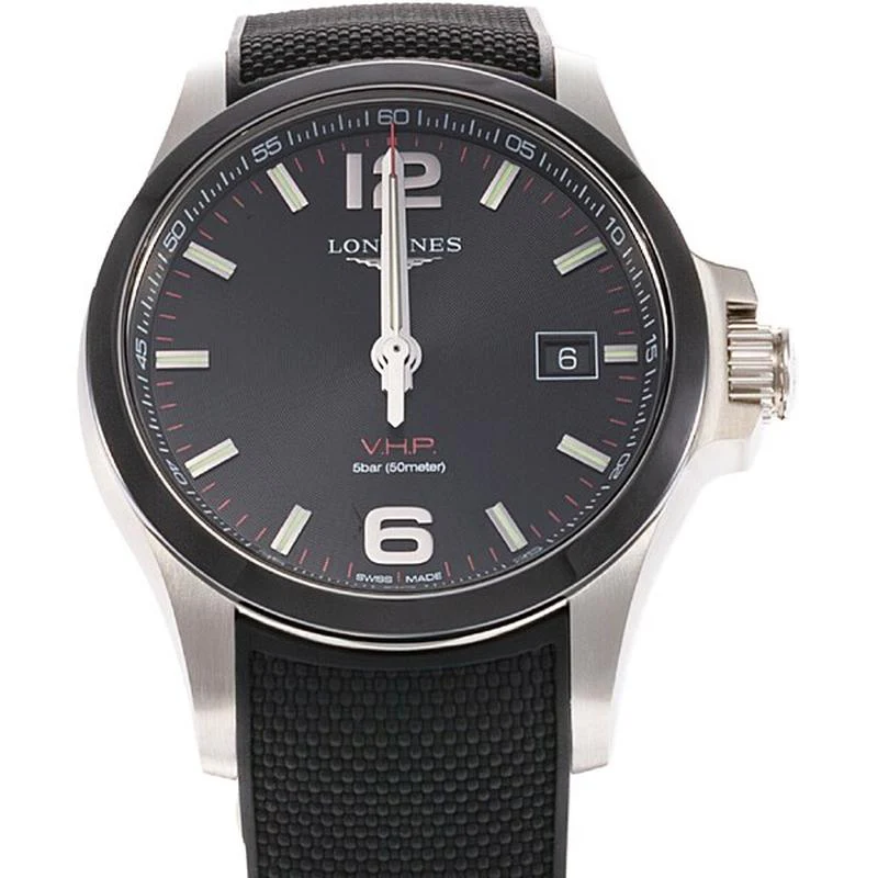 Longines Men's Rubber Strap Parallel Imported Product with 2-Year Warranty L3.729.4.56.9 - Image 3