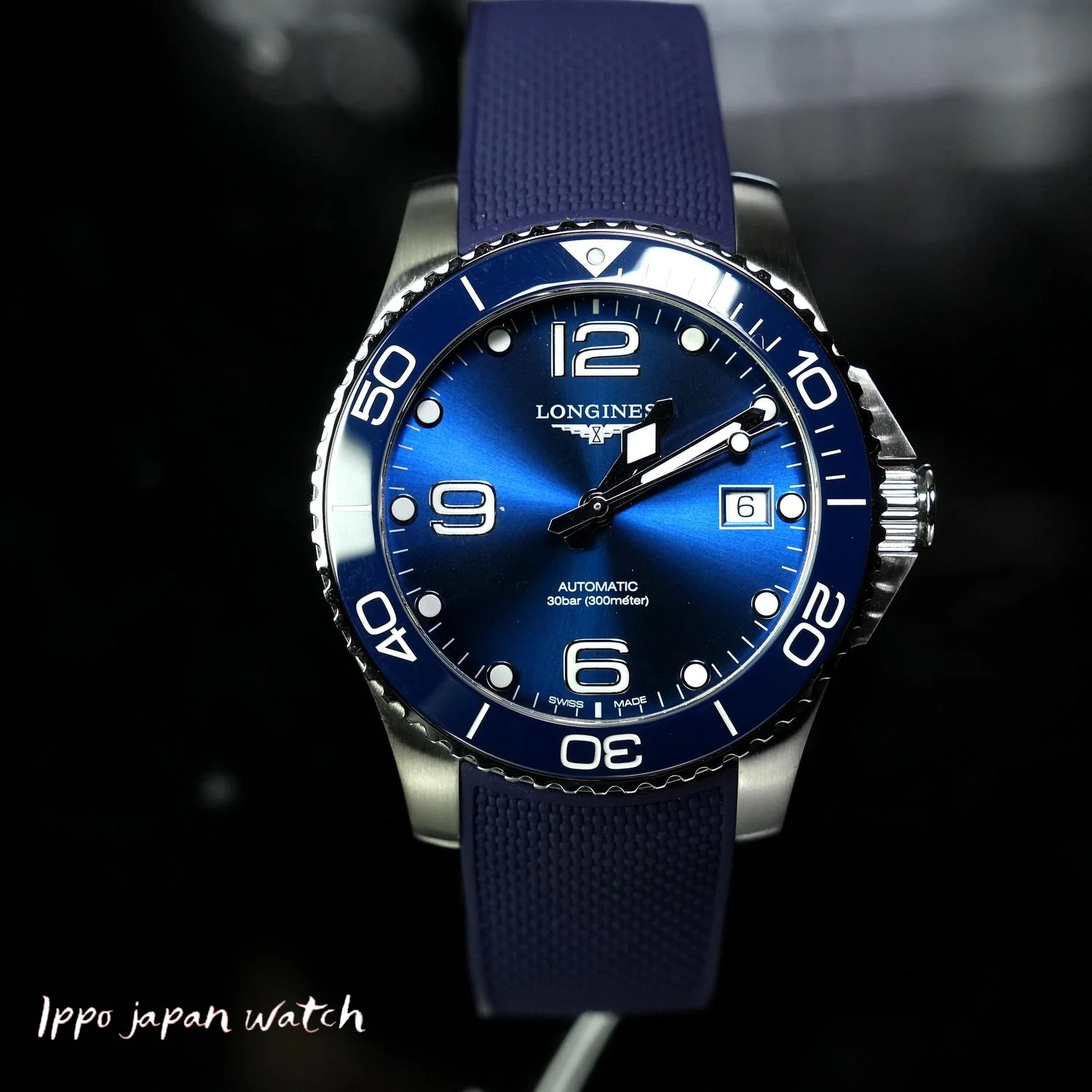 Longines L3.780.4.96.9 Men's Rubber Strap Watch Parallel Imported with 2-Year Warranty