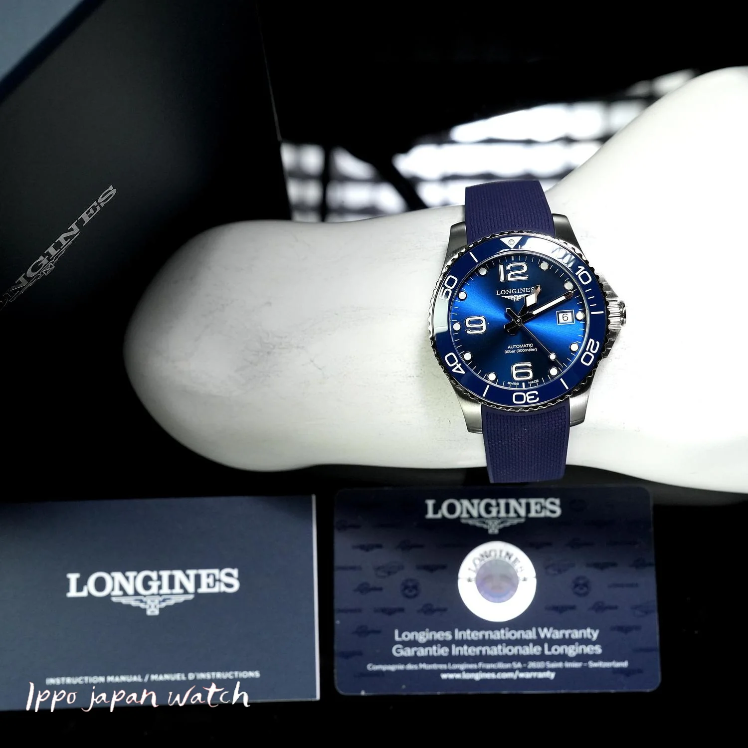 Longines L3.780.4.96.9 Men's Rubber Strap Watch Parallel Imported with 2-Year Warranty - Image 8