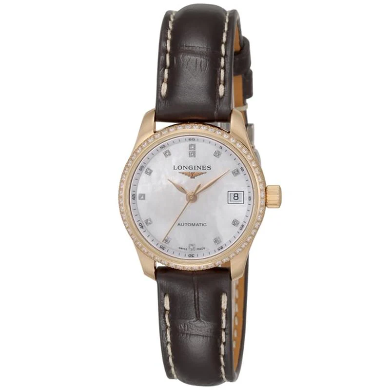 Longines L2.128.9.87.3 Master Collection Quartz Ladies Leather Strap Watch