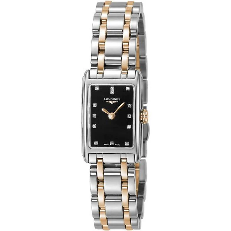 Longines L5.258.5.57.7 DolceVita Quartz Women's Black Leather Strap Watch