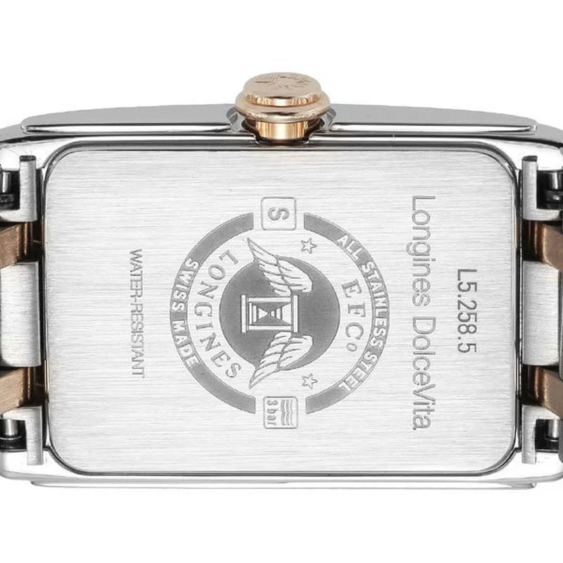 Longines L5.258.5.57.7 DolceVita Quartz Women's Black Leather Strap Watch - Image 4