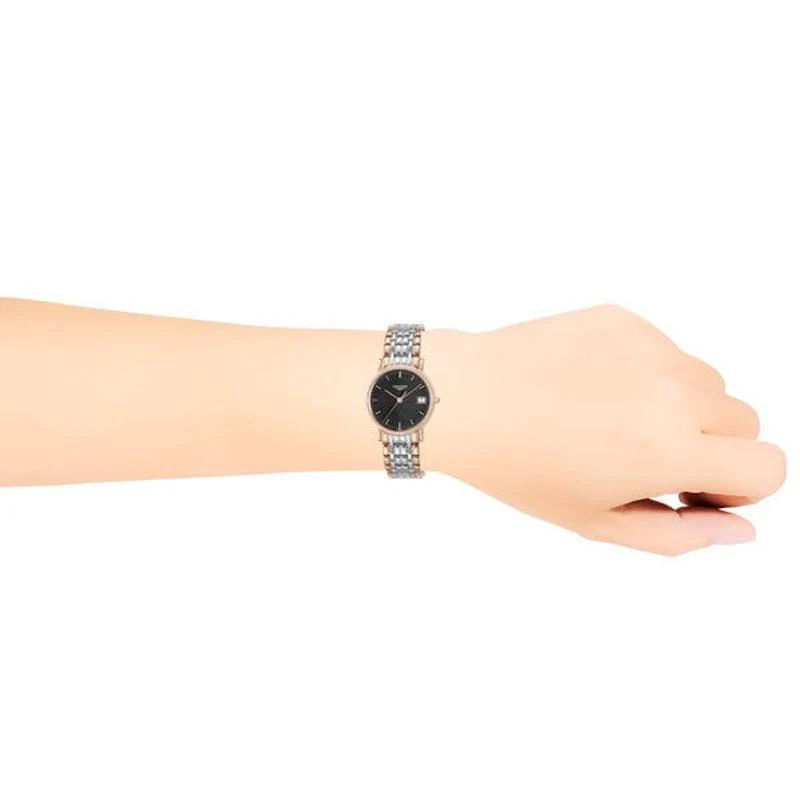Longines L4.320.1.59.7 Presence Quartz Men's Black Leather Watch - Image 2