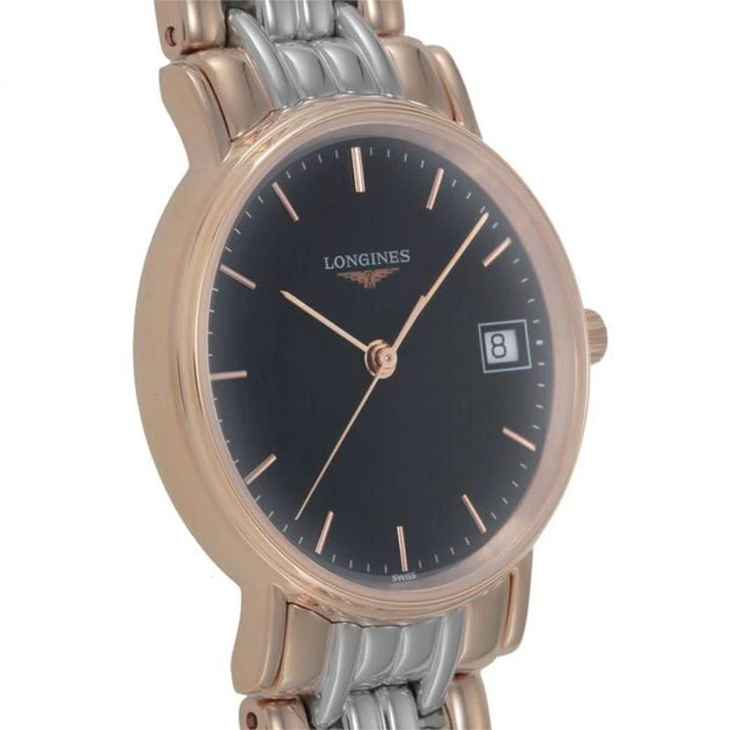 Longines L4.320.1.59.7 Presence Quartz Men's Black Leather Watch - Image 3