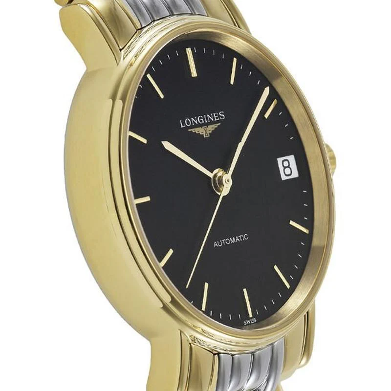 Longines L4.322.2.52.7 Presence Quartz Men's Black Leather Watch - Image 2