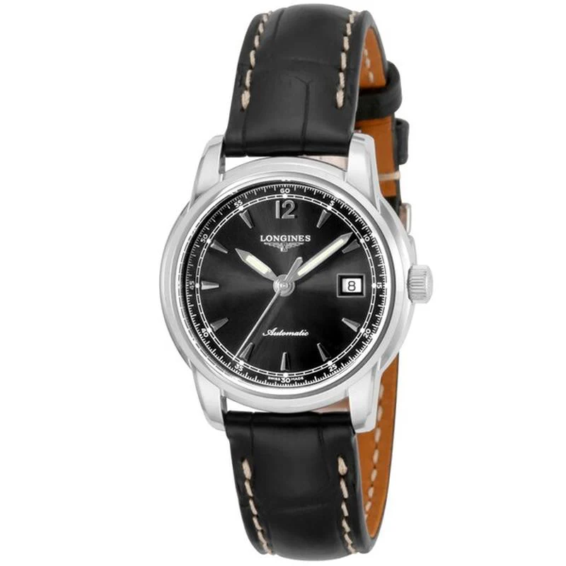 Longines L2.563.4.59.3 Saintmier Automatic Men's Black Leather Watch