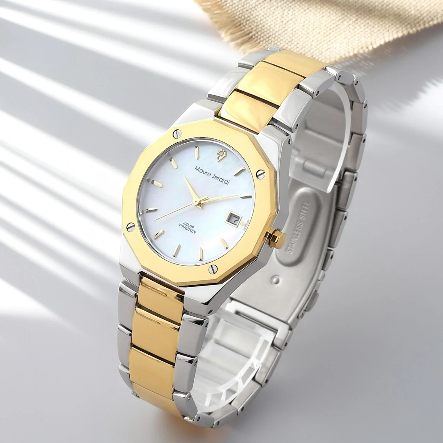MAURO JERARDI MJ032-2 Solar Men's Watch with Diamond & Tungsten Bezel - Image 2