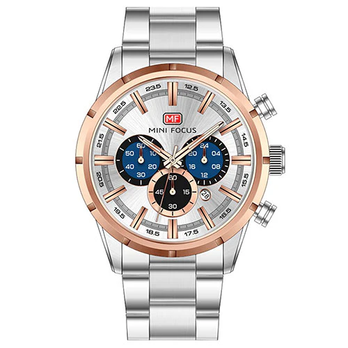 MF8355G-03 3 Mini Focus 46mm Chronograph Stylish Design Durable Stainless Steel Water Resistant